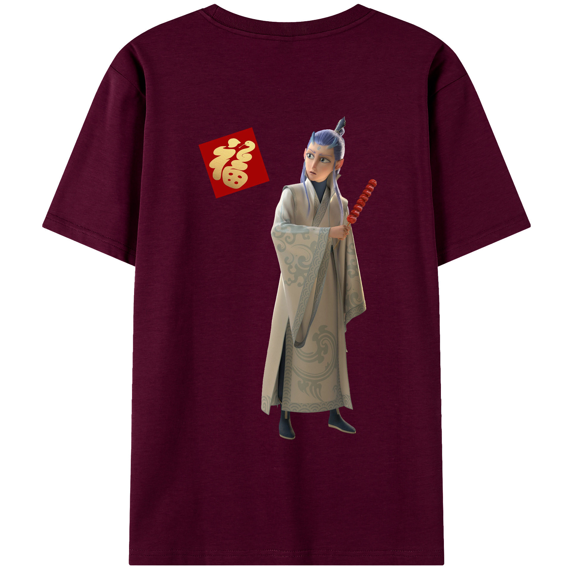 （画像用） Ne Zha 2 ナタ 魔童の大暴れ レディース半袖Tシャツ(バックプリント)